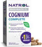 Natrol Cognium Complete, Dietary Supplement for Brain Health, Brain Health Supplements for Adults, 60 Capsules, 30 Day Supply - Vita-Shoppe.com